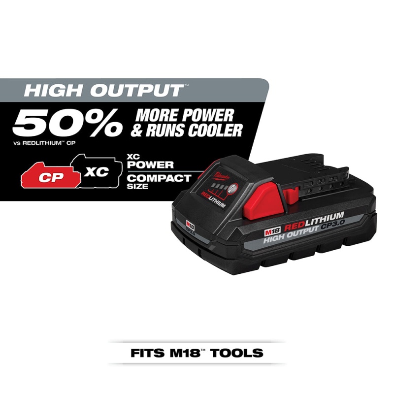 Milwaukee 48-11-1835 M18 18V 3.0Ah REDLITHIUM High Output Compact Battery Pack - Image 2