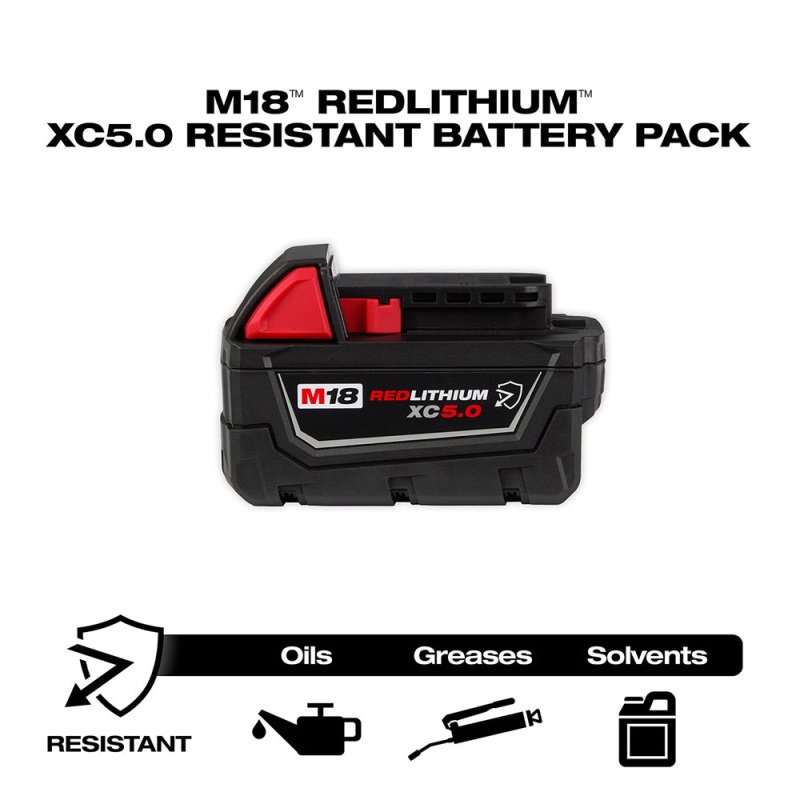 Milwaukee 48-11-1850R M18 18V REDLITHIUM XC5.0 Resistant Battery - Image 2