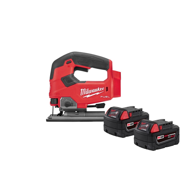 Milwaukee 48-11-1852JS M18 18V 5AH 2-Pack Batteries w/ M18 FUEL Jig Saw