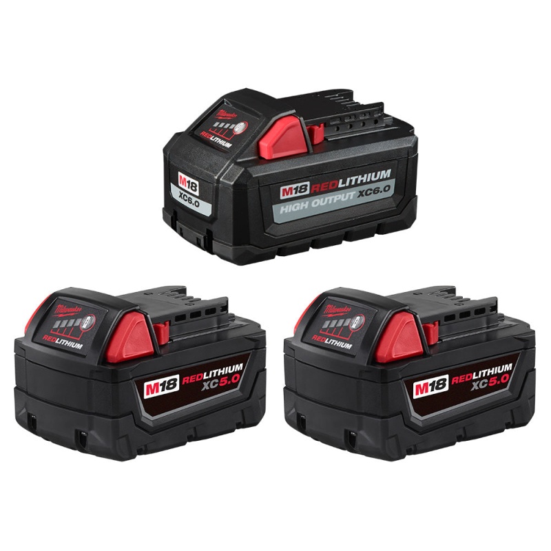 Milwaukee 48-11-1856 M18 18V REDLITHIUM HIGH OUTPUT XC6.0 & XC5.0 Battery - 3 PK