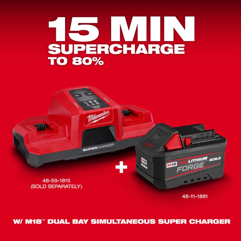 Milwaukee 48-11-1861 M18 18V XC6.0 REDLITHIUM FORGE Battery Pack - Image 5