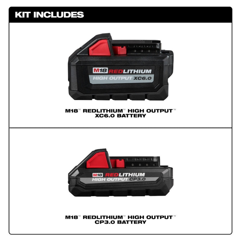 Milwaukee 48-11-1865S M18 18V REDLITHIUM HIGH OUTPUT XC6.0 w/ CP3.0 Battery Kit - Image 2