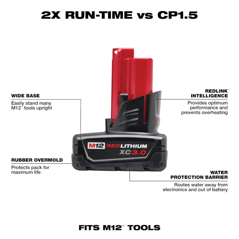 Milwaukee 48-11-2402 M12 12V XC REDLITHIUM Lithium-Ion High Capacity Battery - Image 2