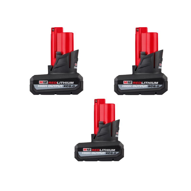 Milwaukee 48-11-2450x3 M12 12V REDLITHIUM HIGH OUTPUT XC5.0 Battery - 3 Pack