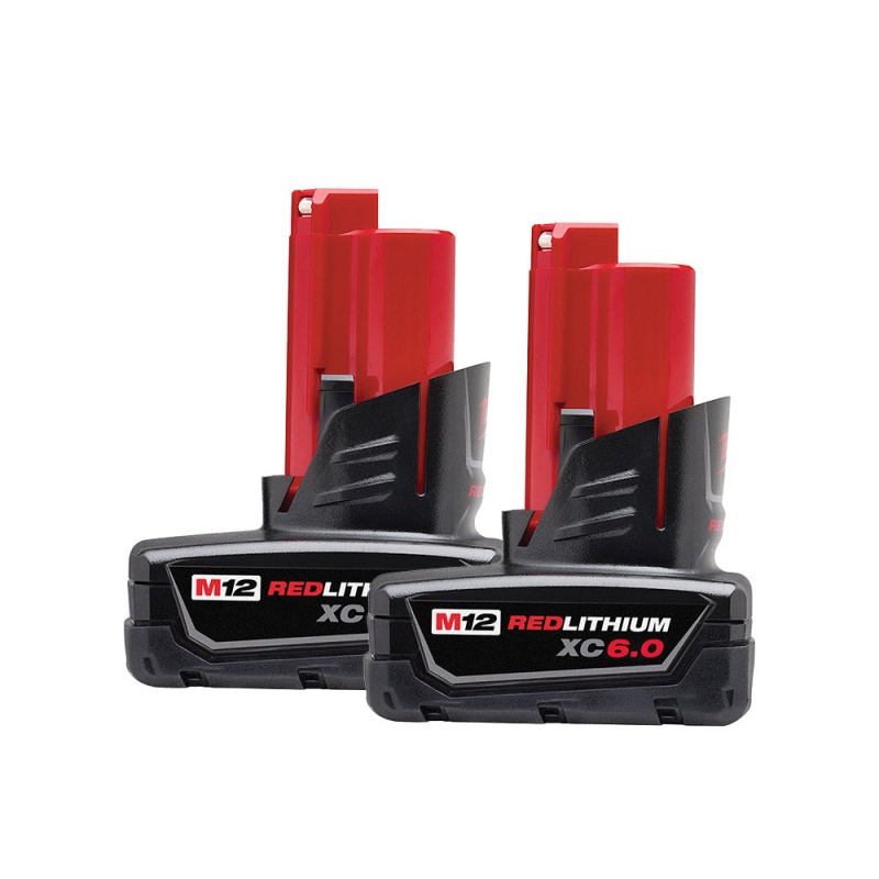 Milwaukee 48-11-2460B M12 12V 6.0 Amp Lithium-Ion Cordless Battery - 2 Pack