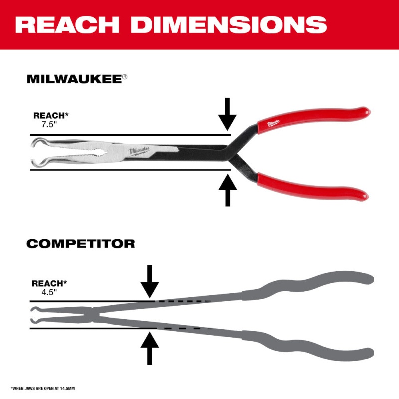 Milwaukee 48-22-6563 Long Reach Corrosion Resistant Hose Grip Pliers Set - 3 PC - Image 4