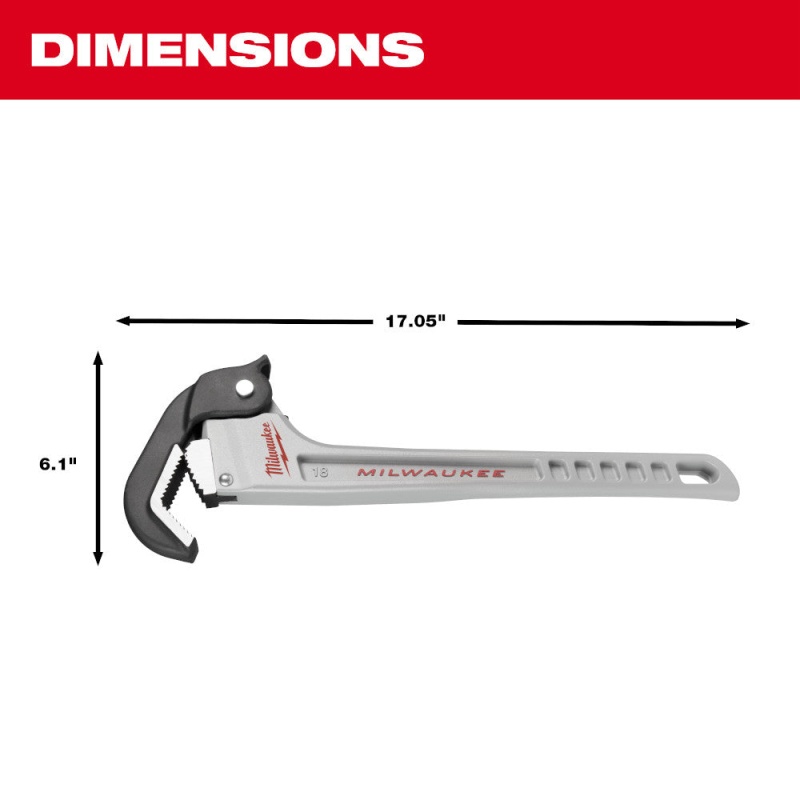 Milwaukee 48-22-7418 18" Aluminum Self-Adjusting Pipe Wrench - Image 3