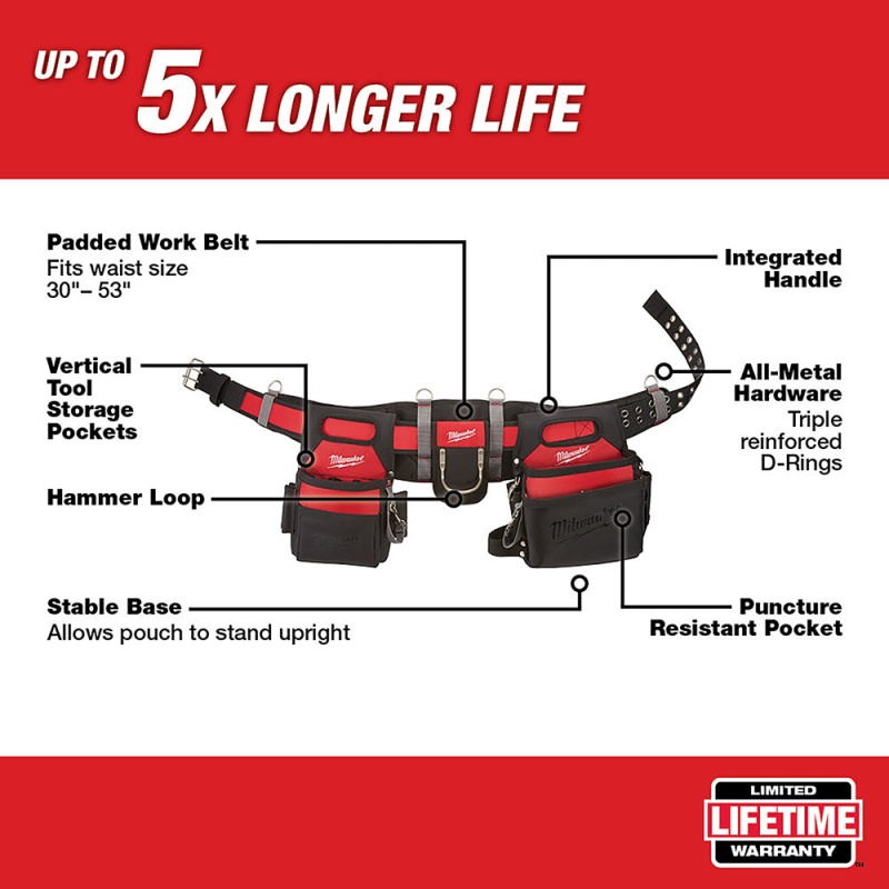 Milwaukee 48-22-8110 29-Pocket 1680D Nylon Stable Base Electricians Work Belt - Image 2