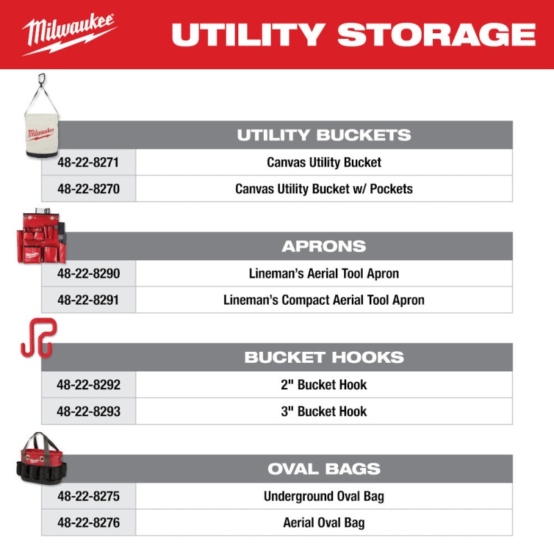 Milwaukee 48-22-8275 24-Pocket Ballistic Material Underground Oval Bag - Image 7