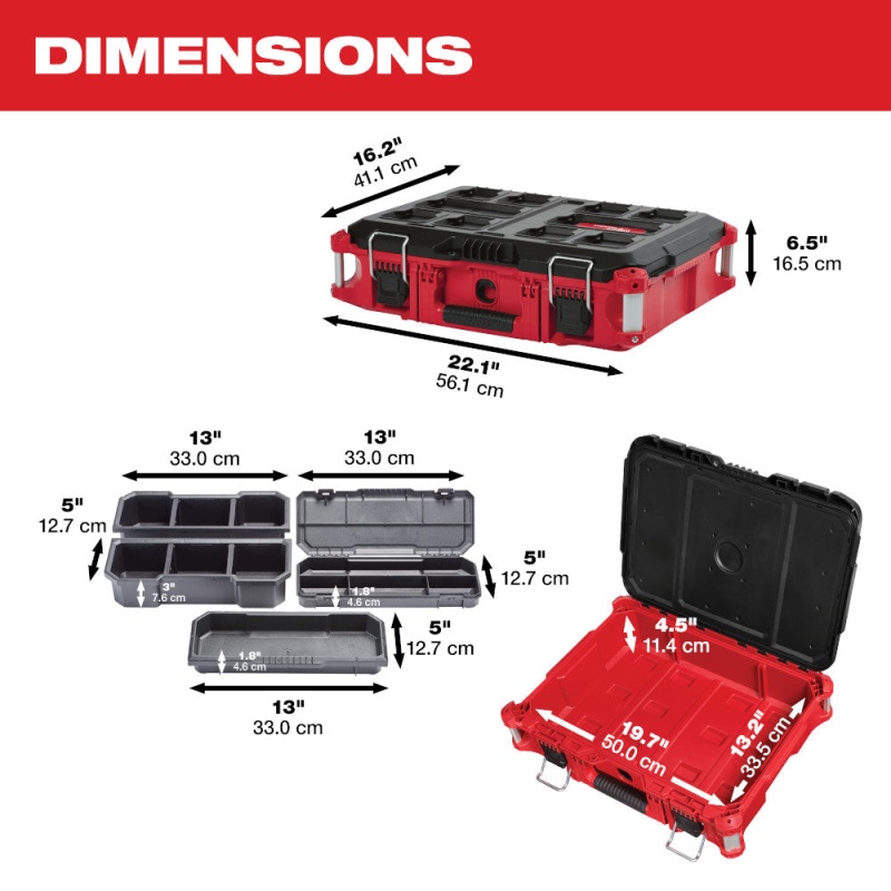 Milwaukee 48-22-8424 75-Pound Capacity Polymer Packout Standard Tool Box - Image 3