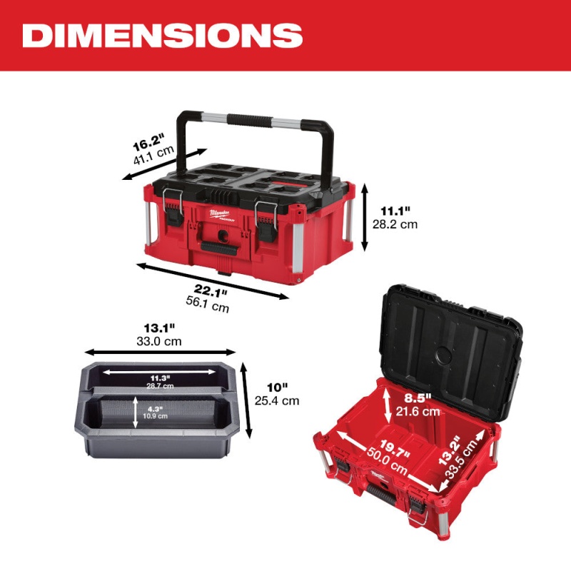 Milwaukee 48-22-8425 100-Pound Capacity Polymer Packout Large Tool Box - Image 3