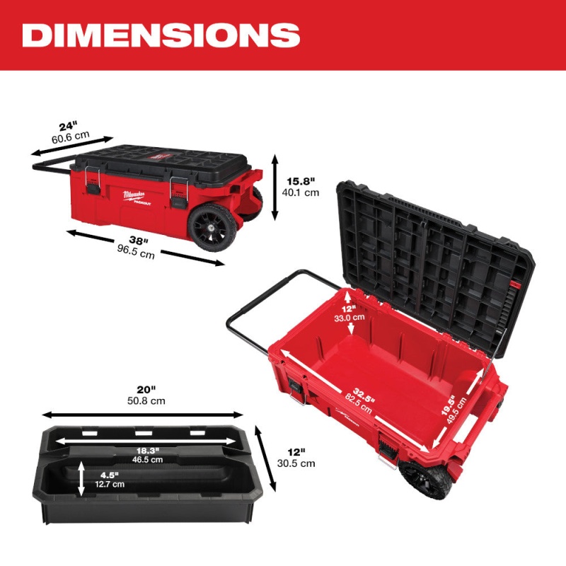 Milwaukee 48-22-8428 PACKOUT Rolling Tool Chest w/ Dual Stack Top - Image 3