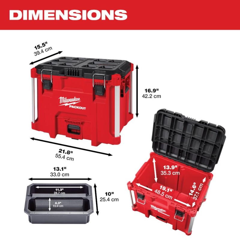 Milwaukee 48-22-842PK PACKOUT Heavy Duty Polymer 2 Tool Box Combo Kit - Image 3