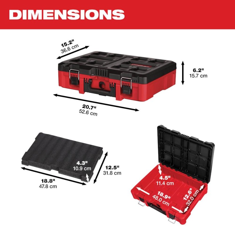 Milwaukee 48-22-842PK PACKOUT Heavy Duty Polymer 2 Tool Box Combo Kit - Image 5