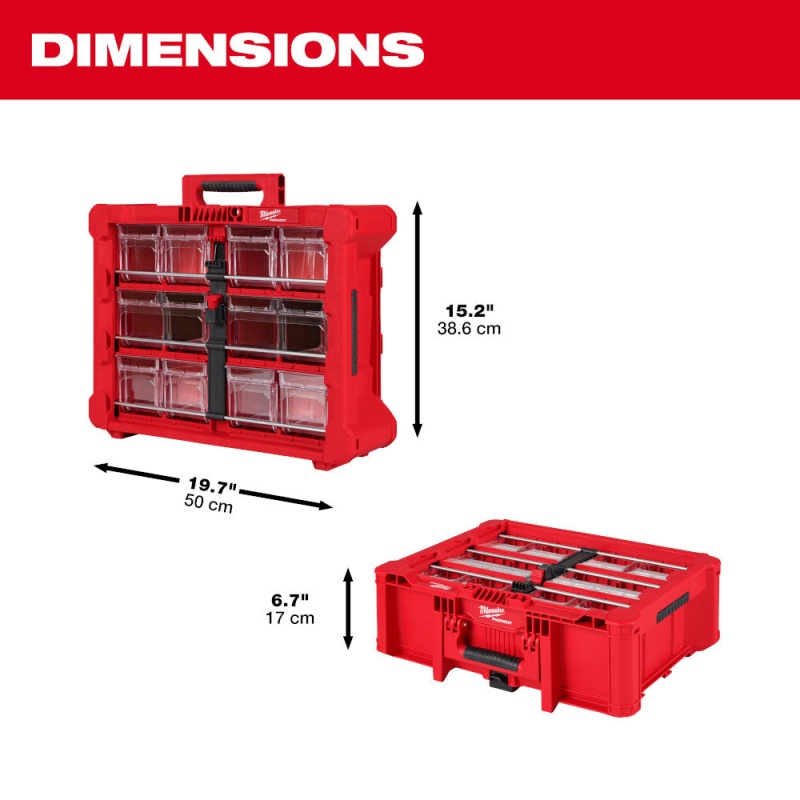 Milwaukee 48-22-8433 PACKOUT Tilt Bin Organizer w/ 10 Quick-Access Bins - Image 3