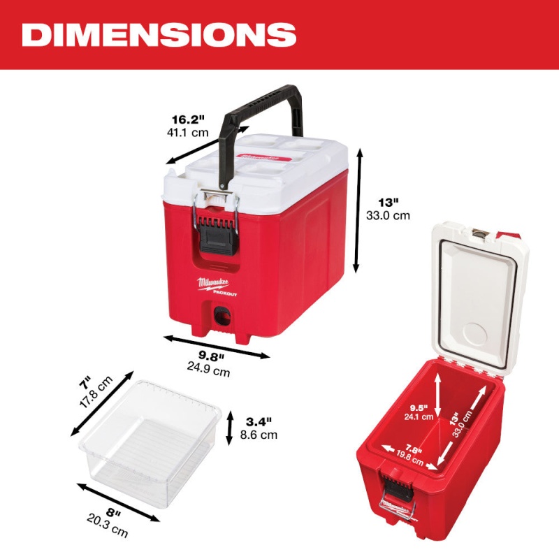 Milwaukee 48-22-8460 PACKOUT 16 Quart Hard Sided Impact Resistant Compact Cooler - Image 3