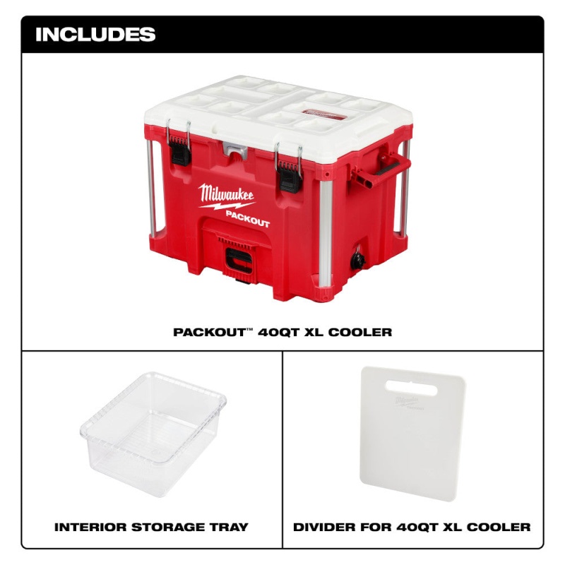 Milwaukee 48-22-8462 PACKOUT 40QT XL Cooler w/ Impact Resistant Polymer Body - Image 2