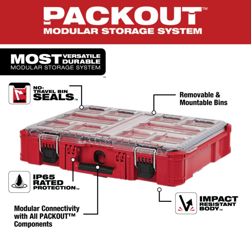 Milwaukee 48-22-84KIT2 PACKOUT 3 Piece Tool Box Bundle w/ Organizer - Image 5