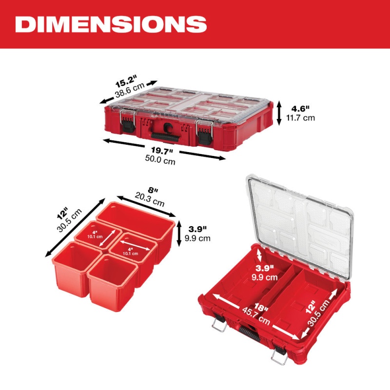 Milwaukee 48-22-84KIT2 PACKOUT 3 Piece Tool Box Bundle w/ Organizer - Image 6