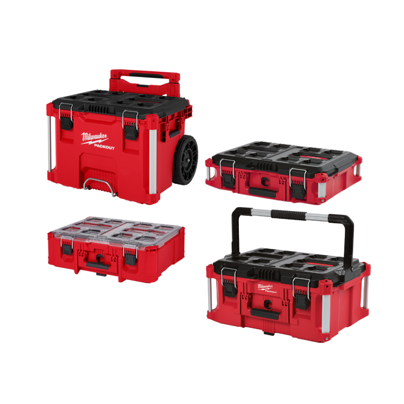 Milwaukee 48-22-84KIT3 PACKOUT 4 Piece Tool Box Bundle w/ Deep Organizer