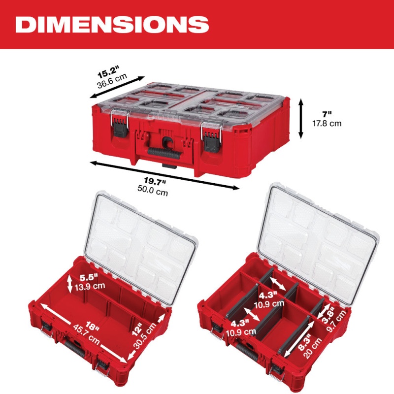 Milwaukee 48-22-84KIT3 PACKOUT 4 Piece Tool Box Bundle w/ Deep Organizer - Image 8