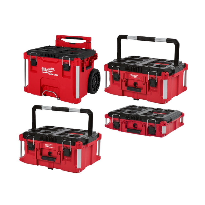 Milwaukee 48-22-84KIT4 PACKOUT 4 Piece Rolling Tool Box Bundle