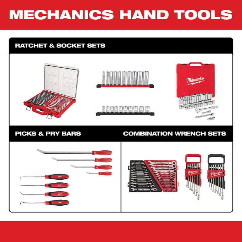 Milwaukee 48-22-9008 3/8-Inch Drive SAE and Metric Ratchet and Socket Set - 56pc - Image 13