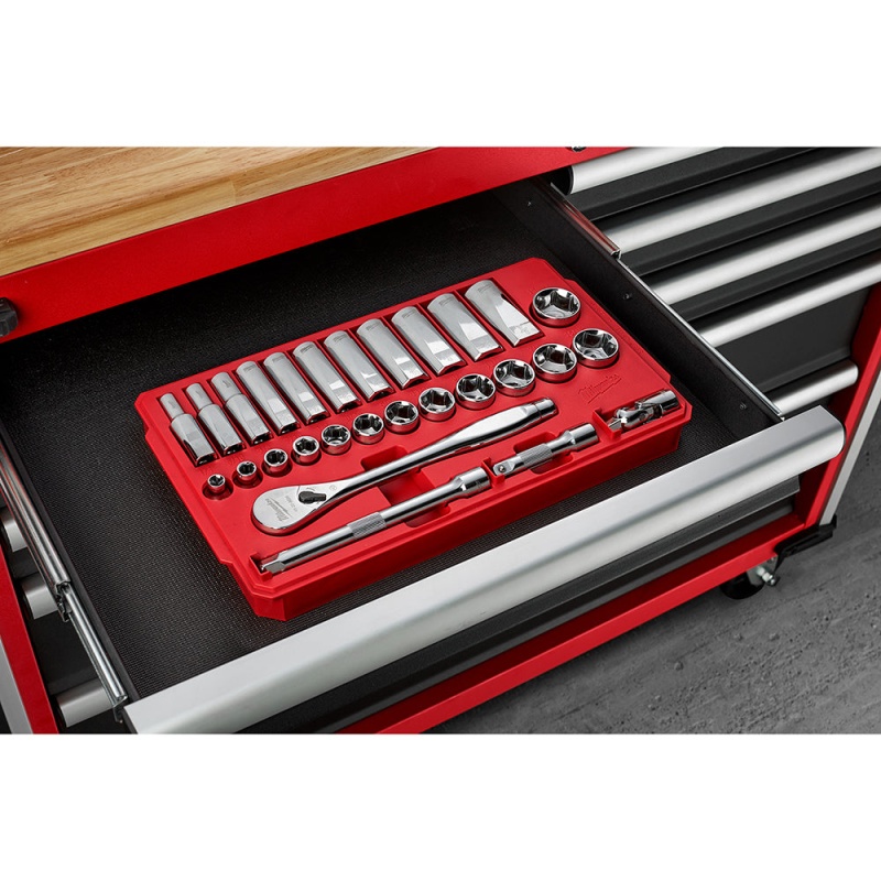 Milwaukee 48-22-9408 3/8-Inch Drive Durable SAE Ratchet and Socket Set- 28pc - Image 8