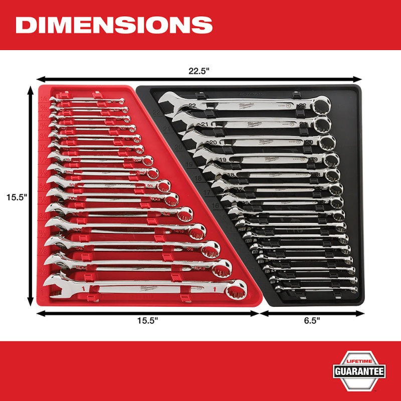 Milwaukee 48-22-9415P Open-End Combination Wrench SAE / Metric Set - 30 PC - Image 8