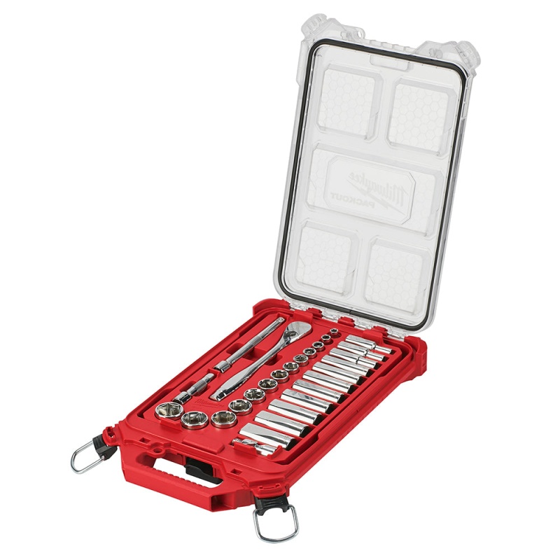 Milwaukee 48-22-9481 3/8?? Ratchet SAE Mechanics Tool Set w/ Packout Case - 28pc