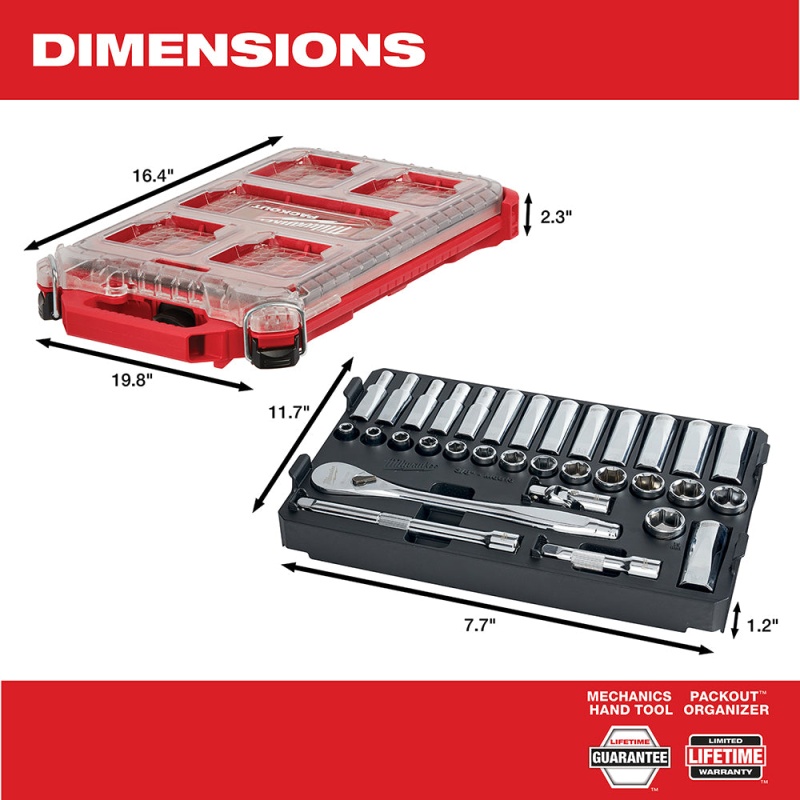 Milwaukee 48-22-9482 3/8?? Ratchet Metric Socket Set w/ PACKOUT Case - 32pc - Image 4