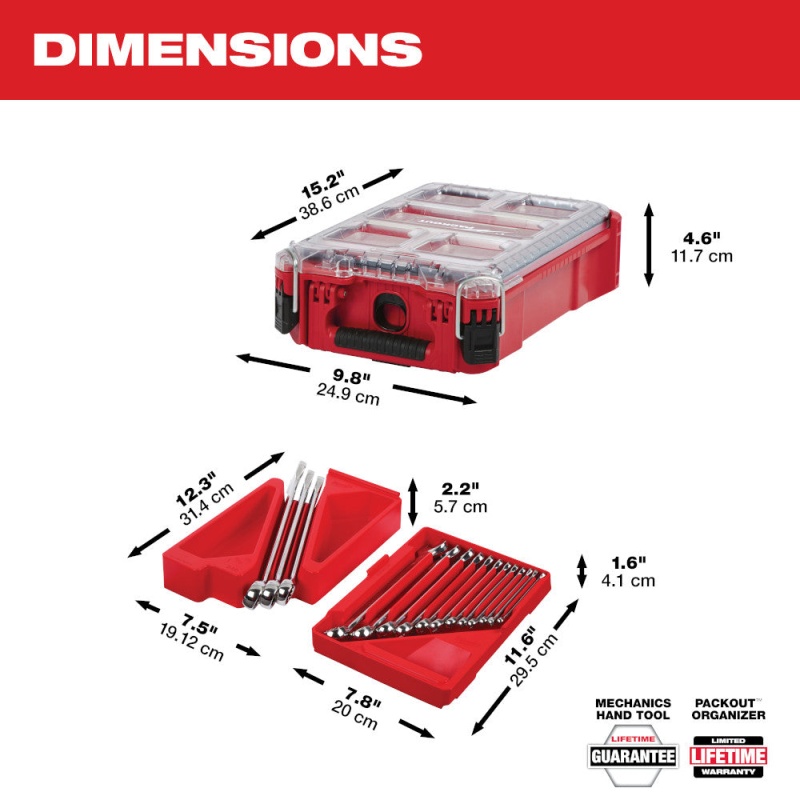 Milwaukee 48-22-9484 15pc SAE Combination Wrench Set with PACKOUT Organizer - Image 4