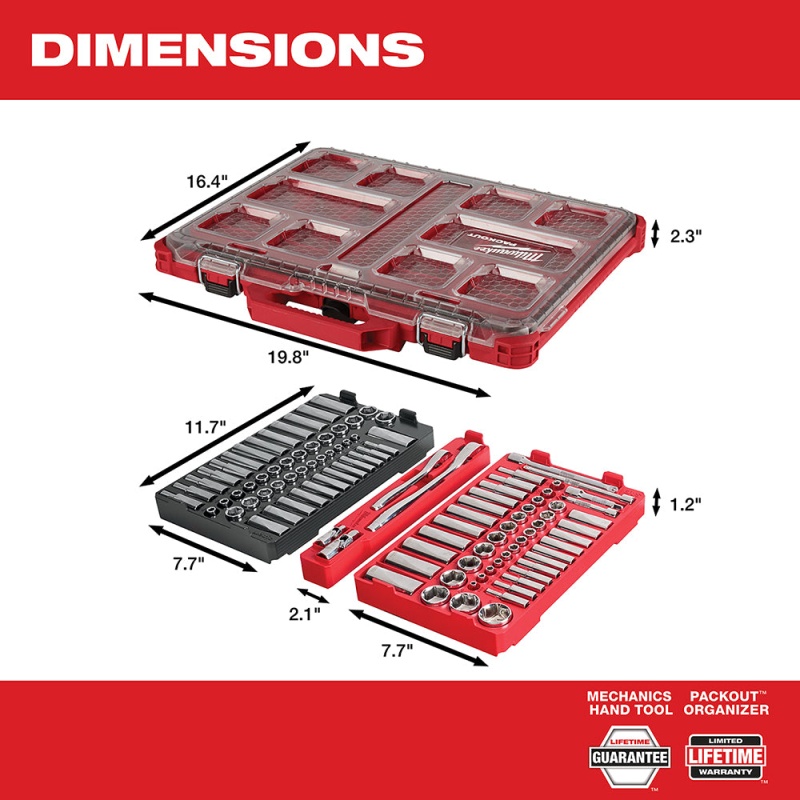 Milwaukee 48-22-9486 1/4"-3/8?? Ratchet Socket Set w/ PACKOUT Case - 106pc - Image 4