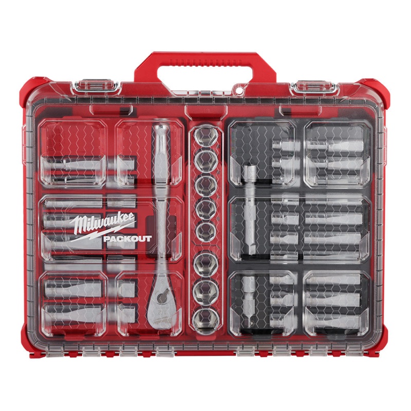 Milwaukee 48-22-9487 47 PC 1/2" Drive Ratchet/Socket Set w/ PACKOUT Organizer - Image 6