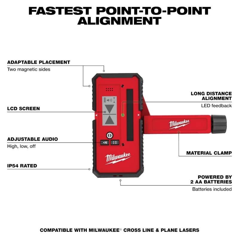 Milwaukee 48-35-1211 165' Cordless Impact Resistant Laser Line Detector - Image 3