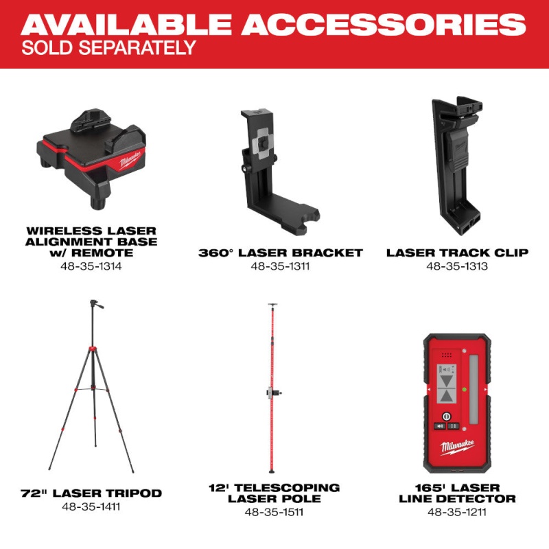 Milwaukee 48-35-1211 165' Cordless Impact Resistant Laser Line Detector - Image 8