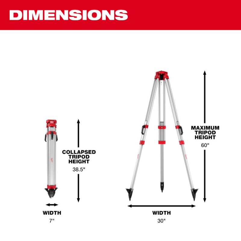 Milwaukee 48-35-3700 Durable Rotary Laser Tripod - Image 4