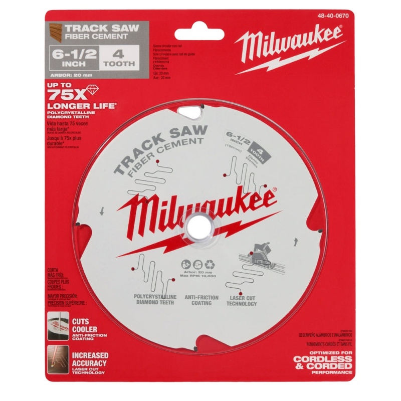 Milwaukee 48-40-0670 6-1/2" 4T Anti Friction Fiber Cement Track Saw Blade - Image 6