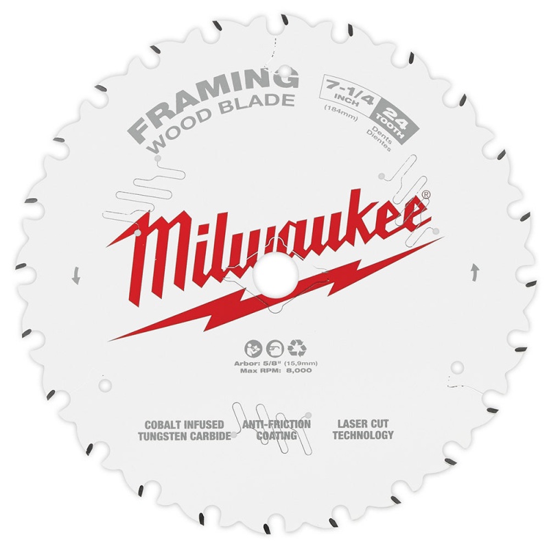 Milwaukee 48-40-1720 7-1/4 24T Framing Circular Saw Blade - 25 PK