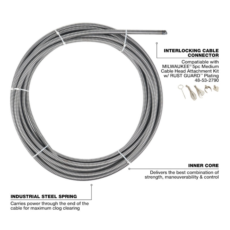 Milwaukee 48-53-2778 1/2" x 75' Durable Inner Core Cable - Image 2