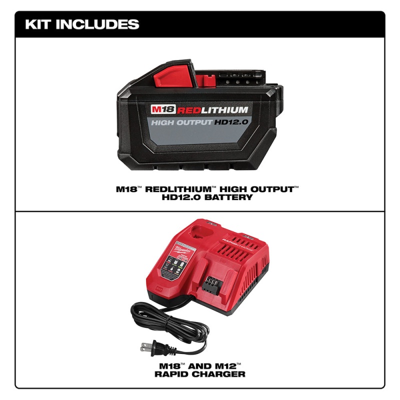 Milwaukee 48-59-1200 M18 FUEL 18V 12.0-Amp Lithium-Ion High Output Starter Kit - Image 2