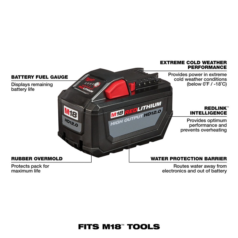 Milwaukee 48-59-1200 M18 FUEL 18V 12.0-Amp Lithium-Ion High Output Starter Kit - Image 7