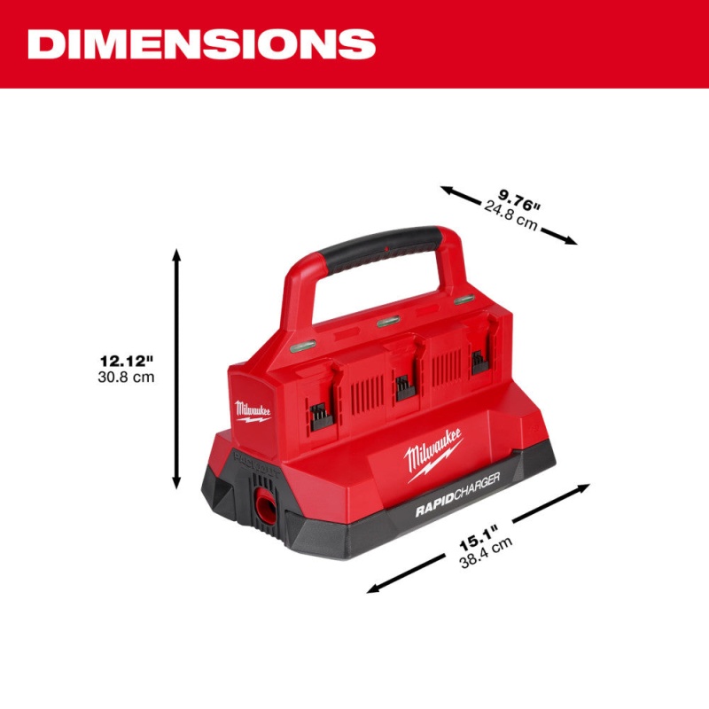 Milwaukee 48-59-1809 M18 PACKOUT 18V Six Bay Rapid Charger w/ REDLINK - Image 3