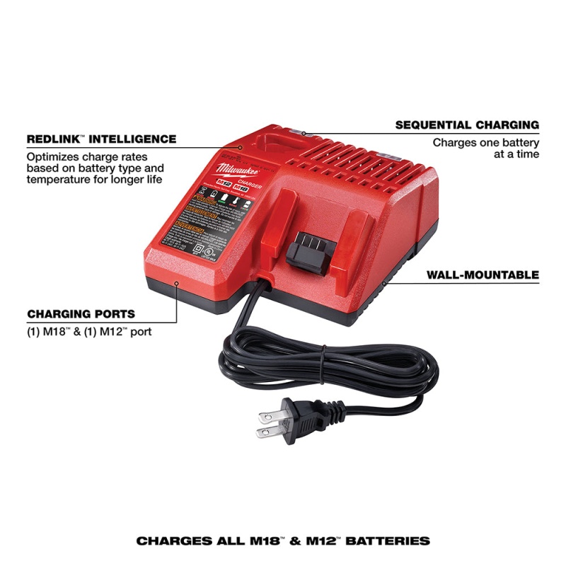 Milwaukee 48-59-1812 M12/M18 12/18V Multi-Voltage Charger - Image 2