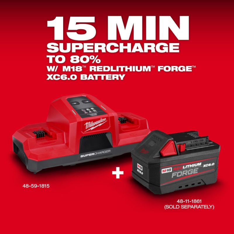 Milwaukee 48-59-1815 M18 18V Dual Bay Simultaneous Super Charger - Image 5