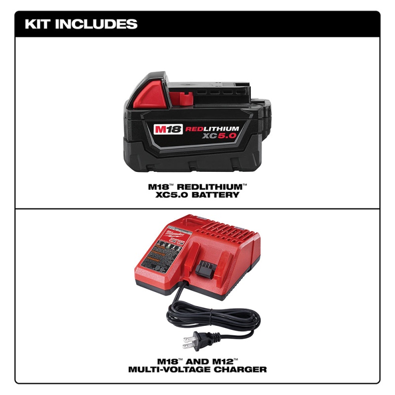 Milwaukee 48-59-1850 M18 18V 5.0Ah REDLITHIUM XC System Starter Kit - Image 2