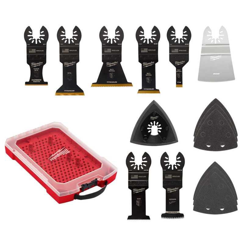 Milwaukee 49-10-9114 Universal OPEN-LOK Oscillating Multi-Tool Blade Kit - 15 PC