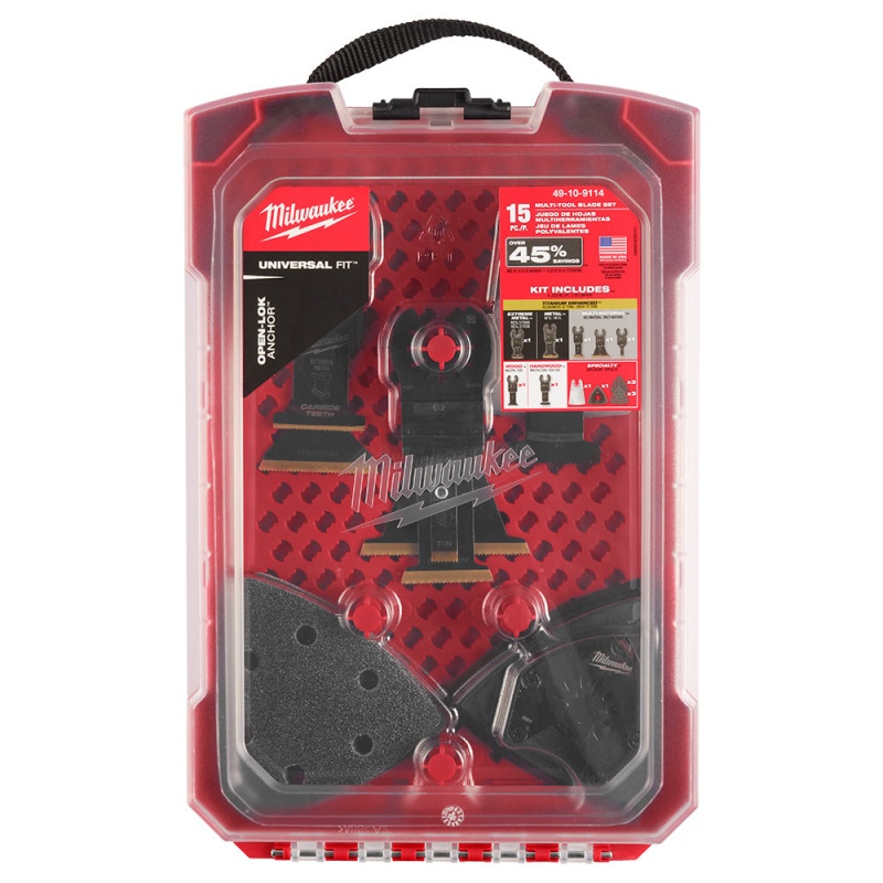 Milwaukee 49-10-9114 Universal OPEN-LOK Oscillating Multi-Tool Blade Kit - 15 PC - Image 7