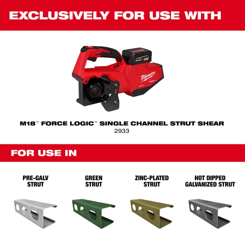 Milwaukee 49-16-1158 1" x 1-5/8" Heavy Duty Single Strut Shearing Dies - Image 2