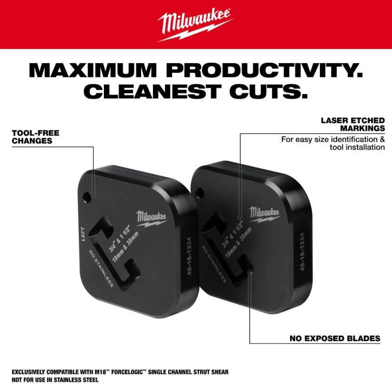 Milwaukee 49-16-1234 3/4" x 1-1/2" Heavy Duty Single Strut Shearing Dies - Image 4